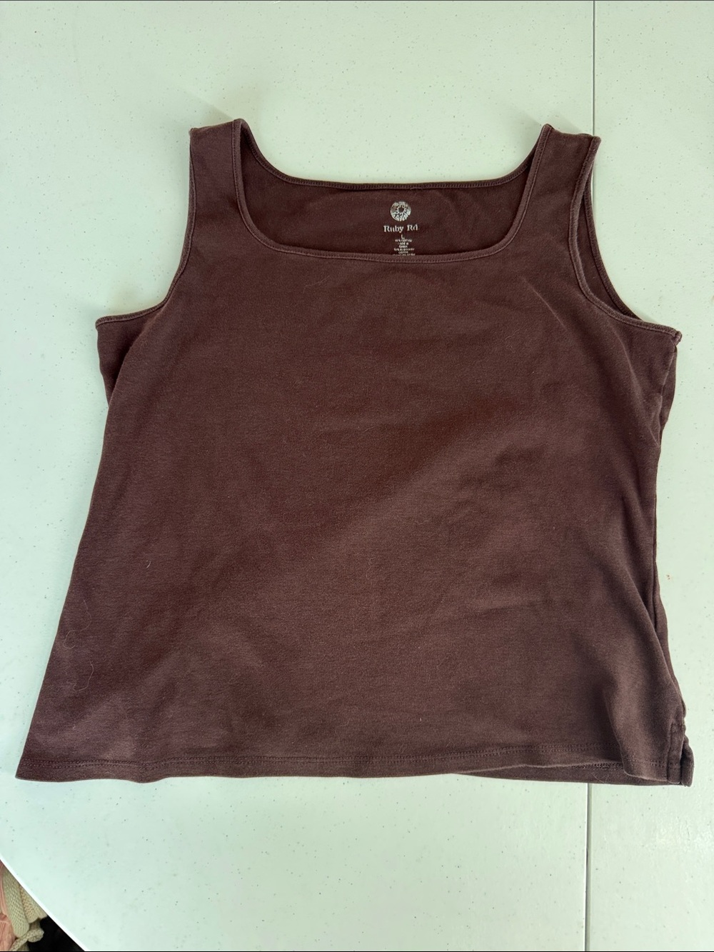 Ruby Rd. Chocolate Brown Square Neck Tank #E 20